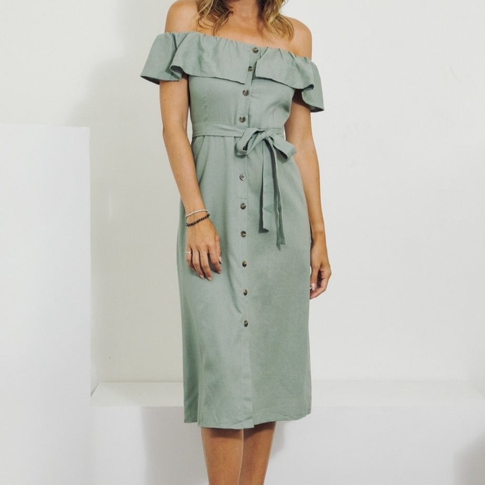 Button down midi dress